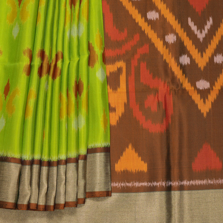 Hayagrivas Apple Green Handloom Ikkat Soft Silk Saree KBF909H1-14