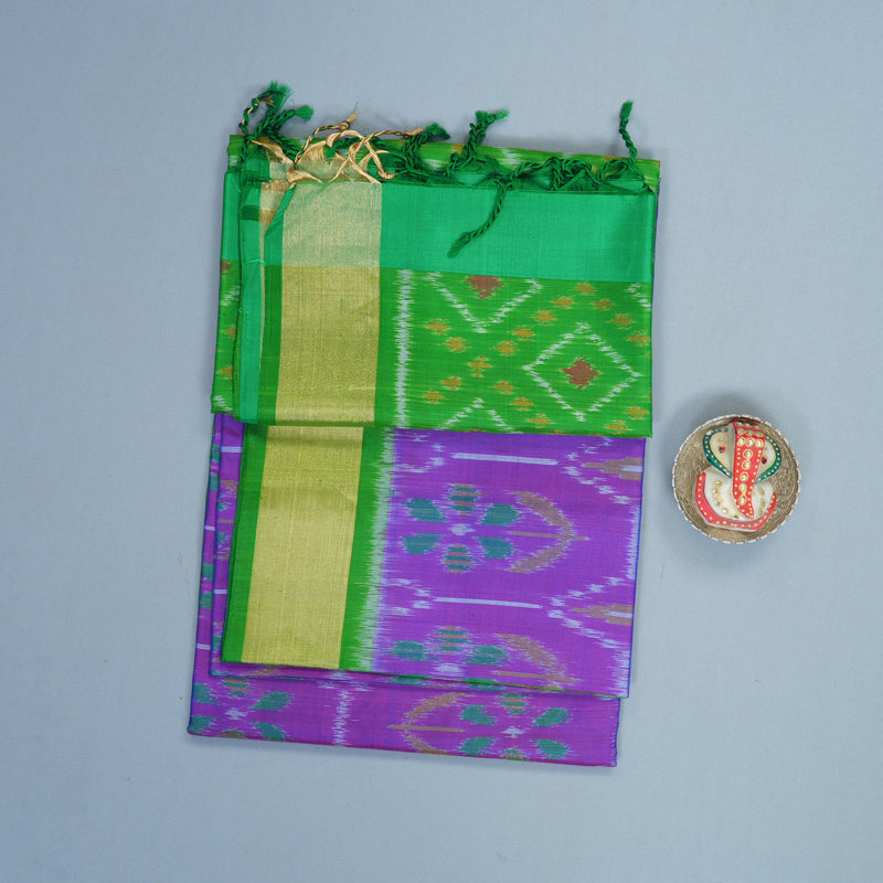 Hayagrivas Purple Handloom Ikkat Soft Silk Saree KBF909H2-16