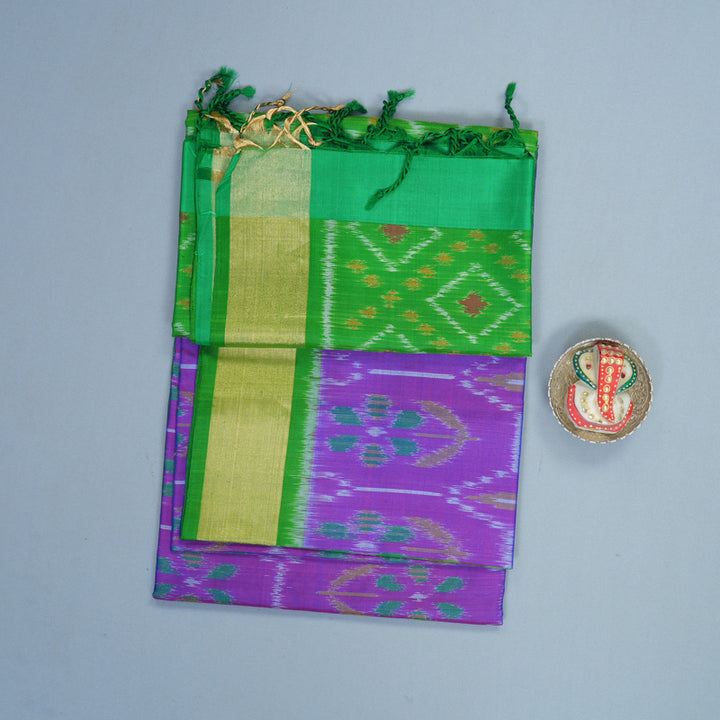 Hayagrivas Purple Handloom Ikkat Soft Silk Saree KBF909H2-16