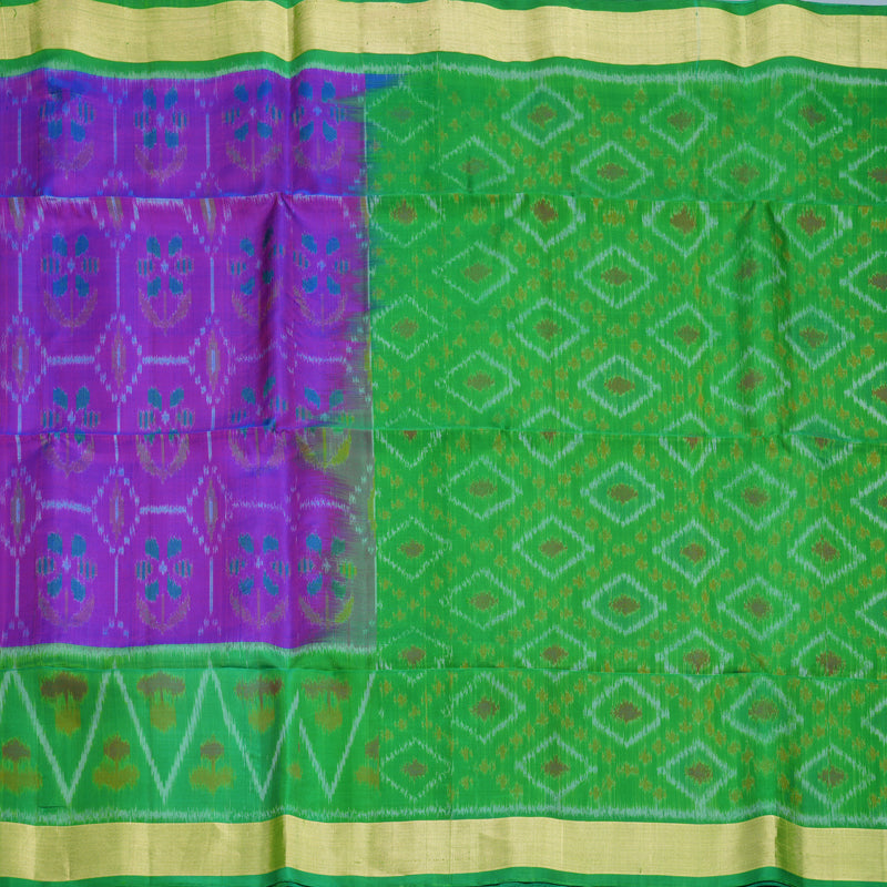 Hayagrivas Purple Handloom Ikkat Soft Silk Saree KBF909H2-16