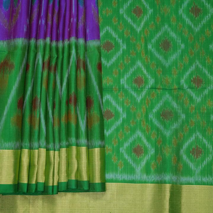 Hayagrivas Purple Handloom Ikkat Soft Silk Saree KBF909H2-16