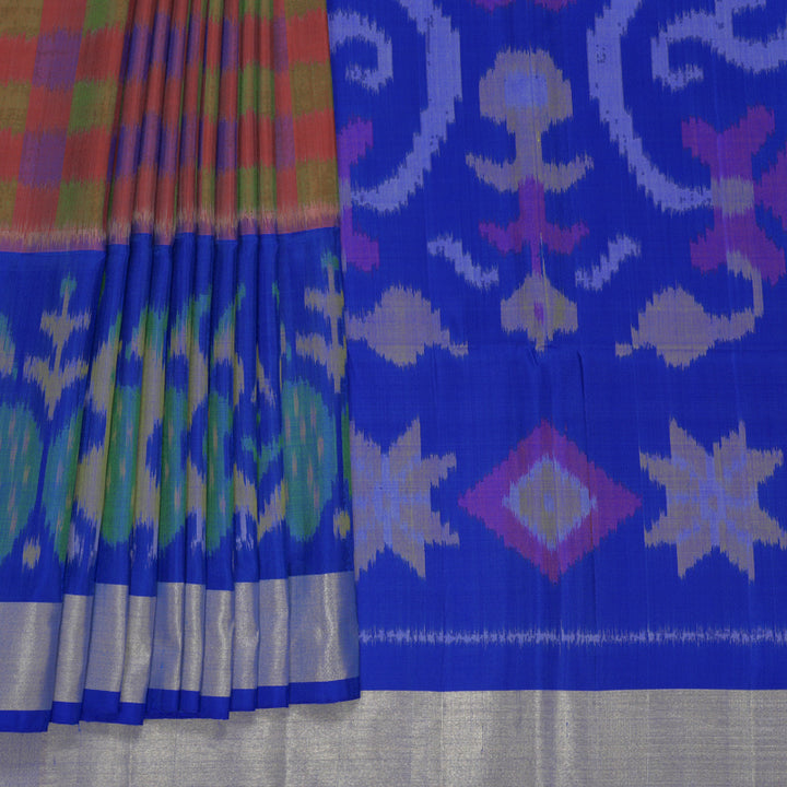 Hayagrivas Reddish-Pink Handloom Ikkat Soft Silk Saree KBF909H2-22