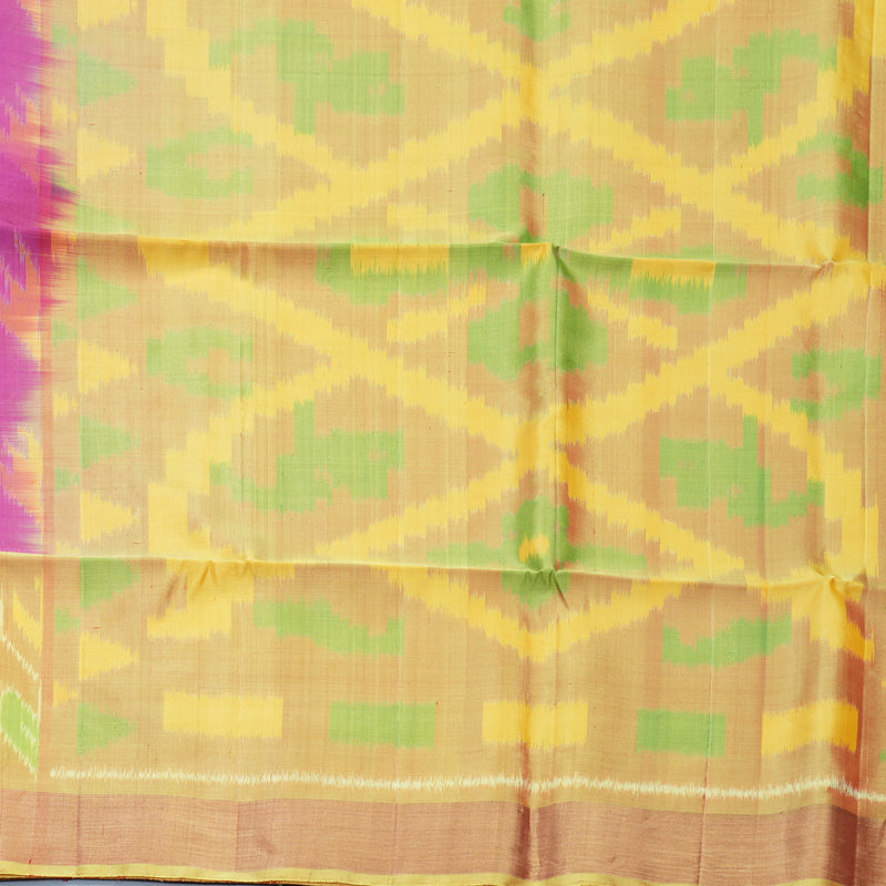 Hayagrivas Magenta Handloom Ikkat Soft Silk Saree KBF909H2-23