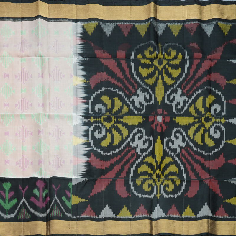 Hayagrivas Cream Handloom Ikkat Soft Silk Saree KBF909H2-27