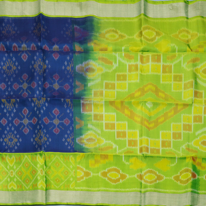 Hayagrivas Peacock Blue Handloom Ikkat Soft Silk Saree KBF909H2-28
