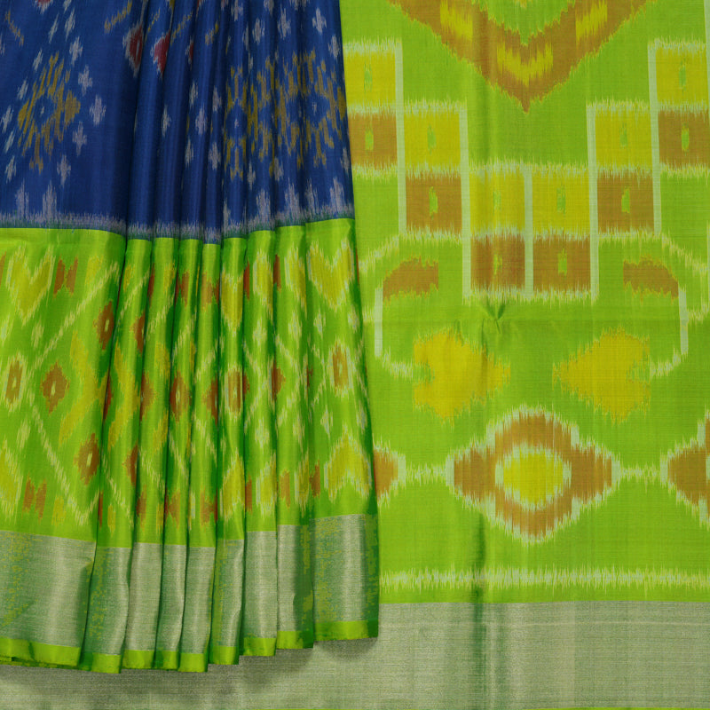 Hayagrivas Peacock Blue Handloom Ikkat Soft Silk Saree KBF909H2-28