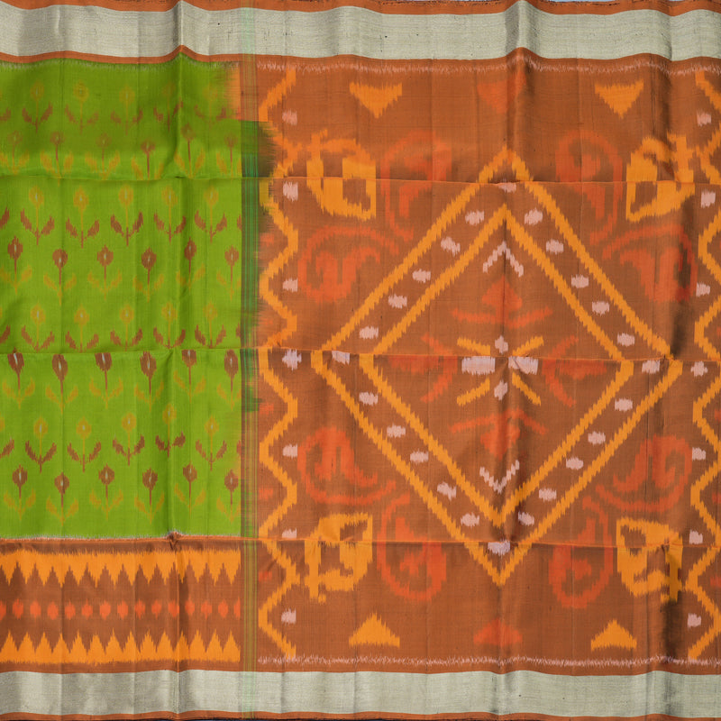 Hayagrivas Light Green Handloom Ikkat Soft Silk Saree KBF909H2-29