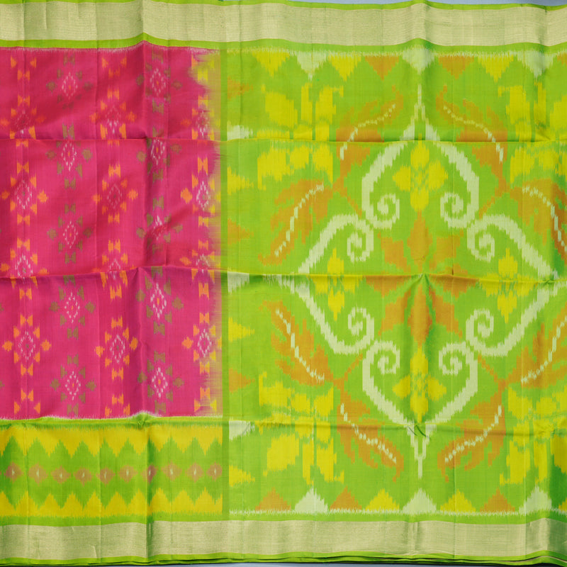Hayagrivas Pink Handloom Ikkat Soft Silk Saree KBF909H2-36