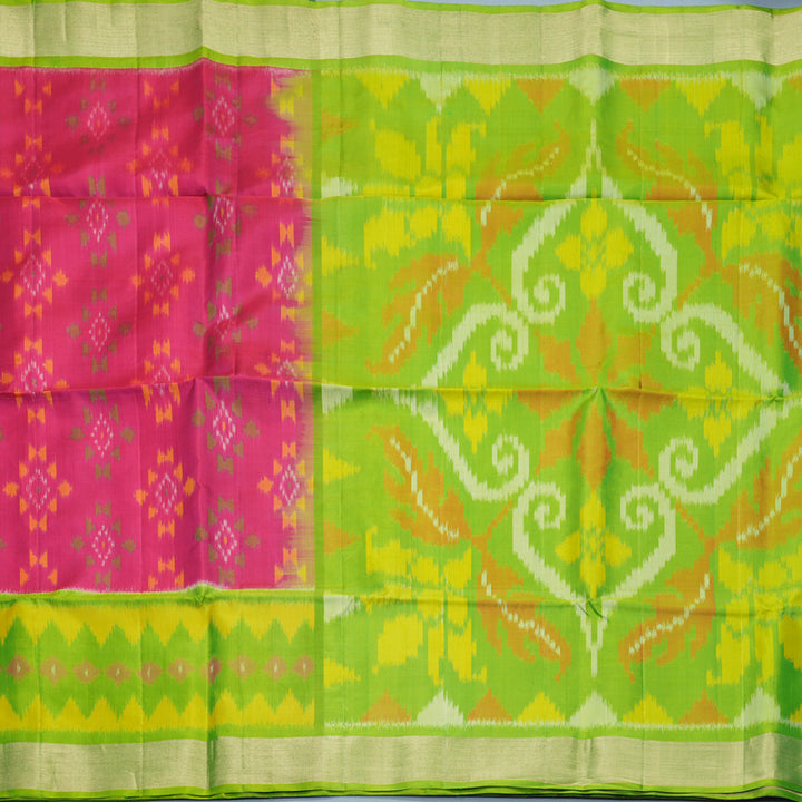 Hayagrivas Pink Handloom Ikkat Soft Silk Saree KBF909H2-36