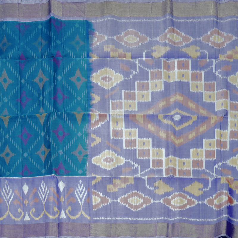 Hayagrivas Persian Blue Handloom Ikkat Soft Silk Saree KBF909H2-39