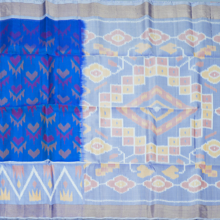 Hayagrivas Ananda Blue Handloom Ikkat Soft Silk Saree KBF909H2-41