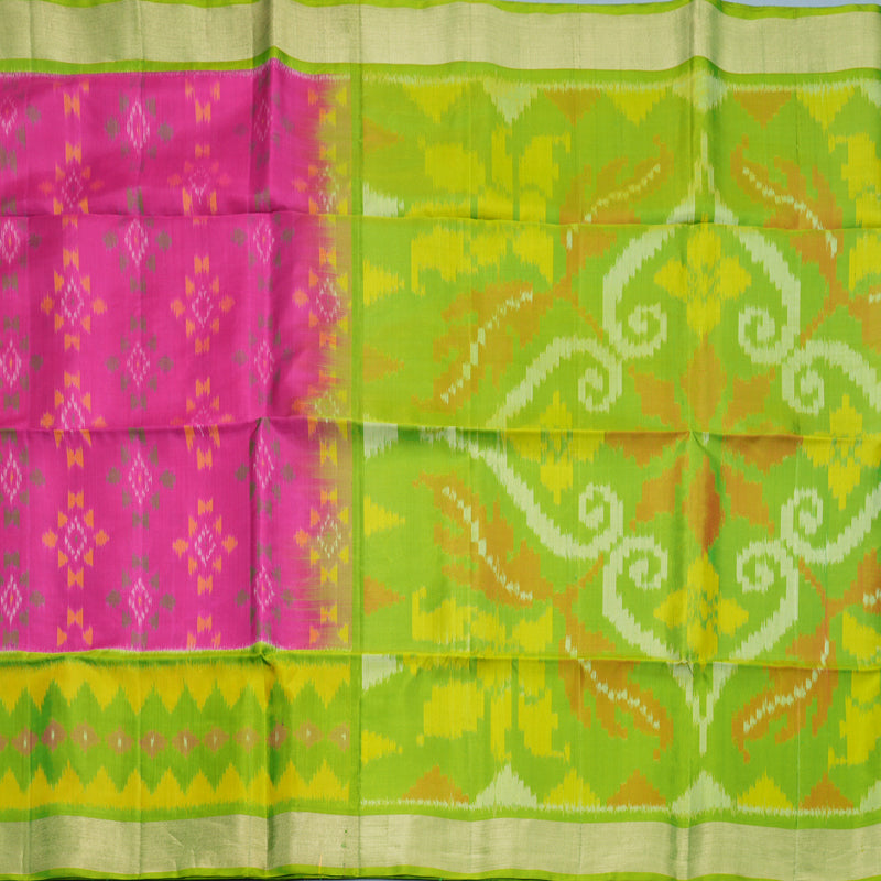 Hayagrivas Rani Pink Handloom Ikkat Soft Silk Saree KBF909H2-44