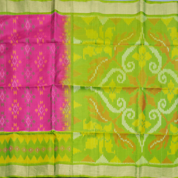 Hayagrivas Rani Pink Handloom Ikkat Soft Silk Saree KBF909H2-44