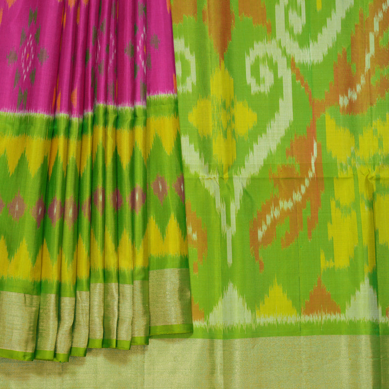 Hayagrivas Rani Pink Handloom Ikkat Soft Silk Saree KBF909H2-44