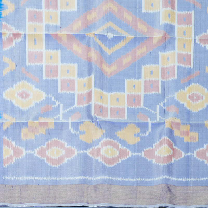 Hayagrivas Sky Blue Handloom Ikkat Soft Silk Saree KBF909H2-45