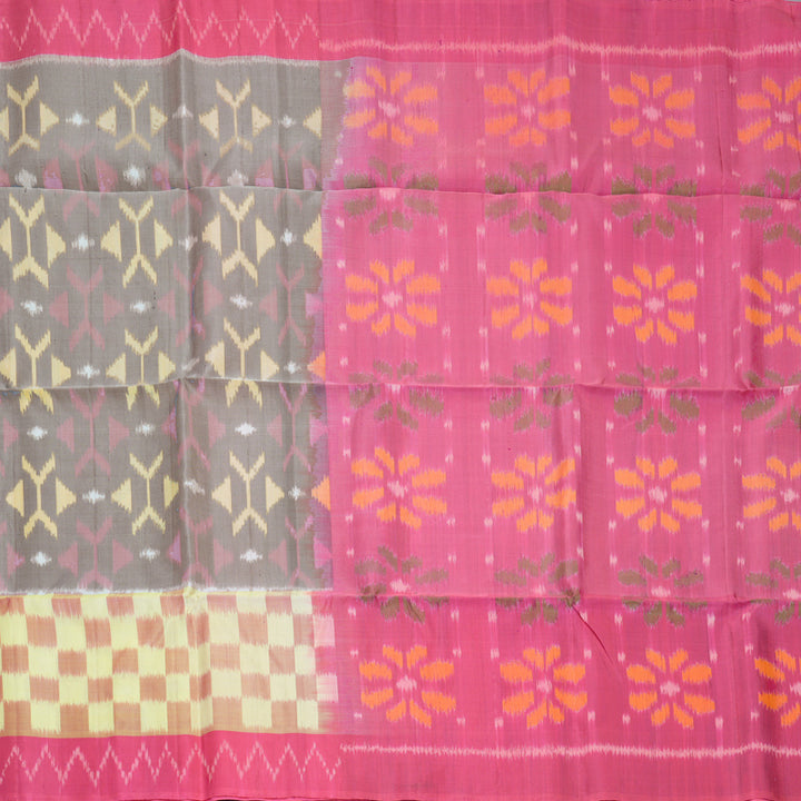 Hayagrivas Grey Handloom Ikkat Soft Silk Saree KBF909H2-47