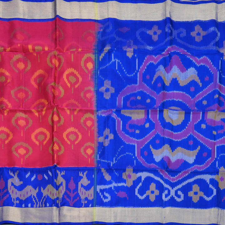 Hayagrivas Maroon Handloom Ikkat Soft Silk Saree KBF909H2-4