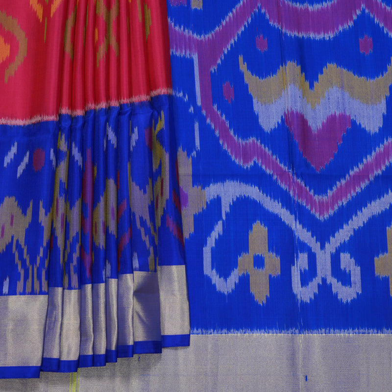 Hayagrivas Maroon Handloom Ikkat Soft Silk Saree KBF909H2-4