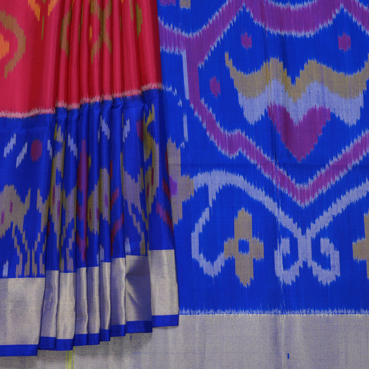 Hayagrivas Maroon Handloom Ikkat Soft Silk Saree KBF909H2-4