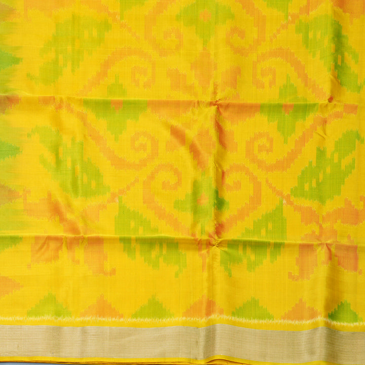 Hayagrivas Parrot Green Handloom Ikkat Soft Silk Saree KBF909H2-51