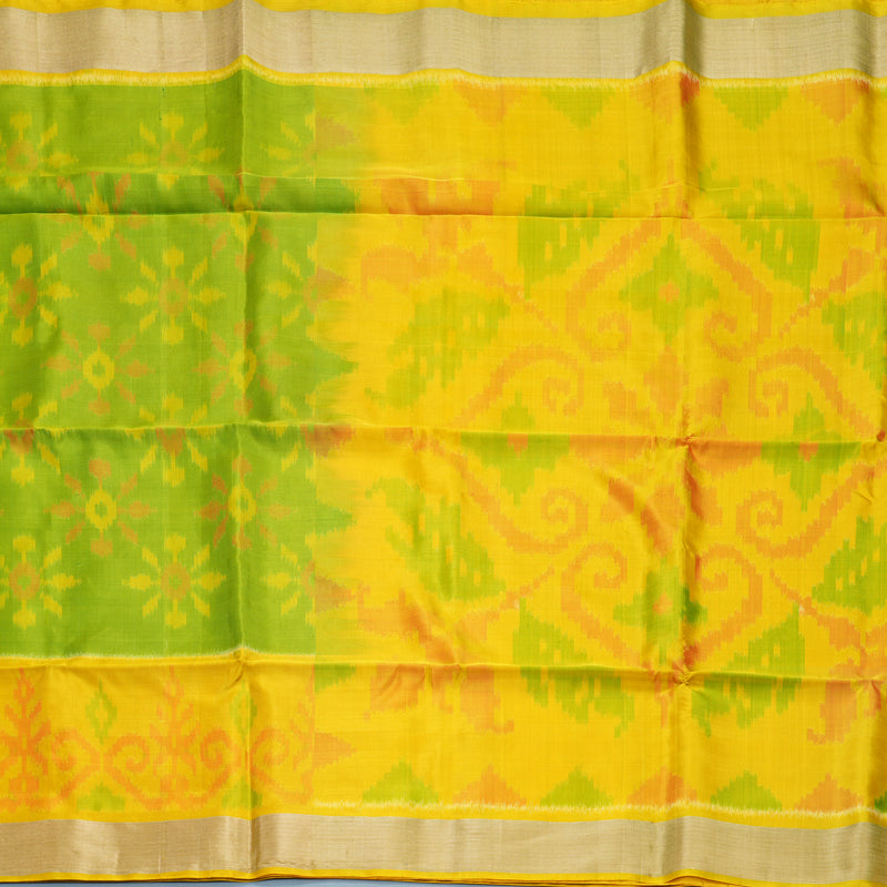 Hayagrivas Parrot Green Handloom Ikkat Soft Silk Saree KBF909H2-51