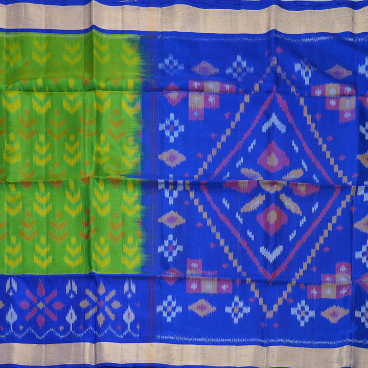 Hayagrivas Light Green Handloom Ikkat Soft Silk Saree KBF909H2-52