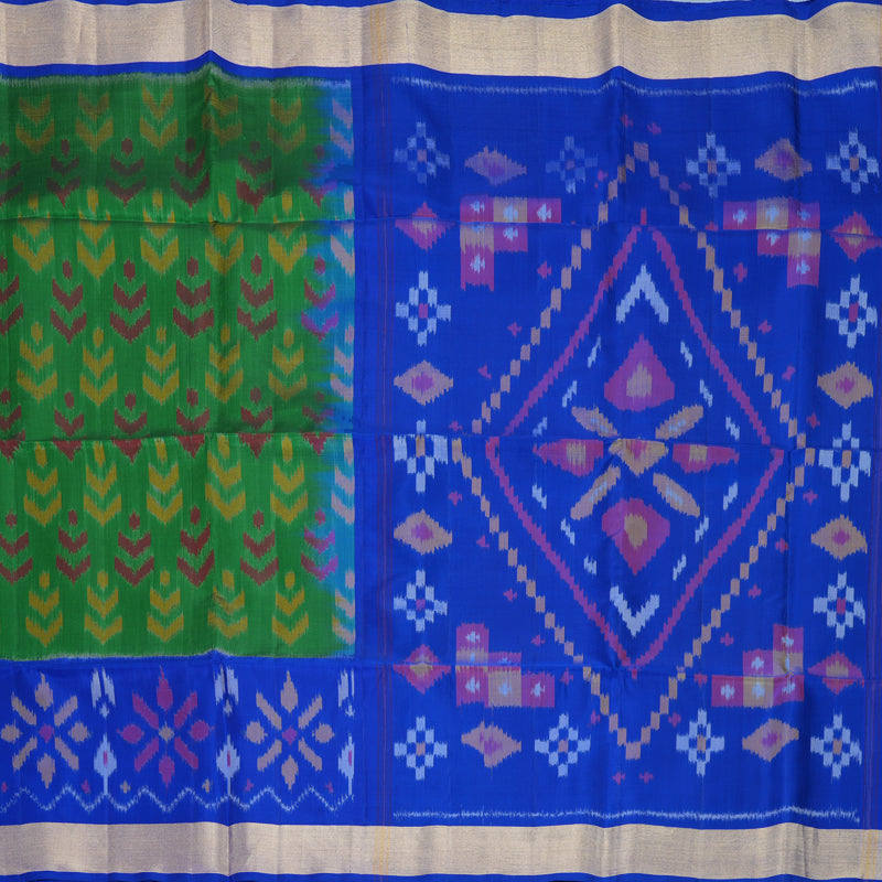 Hayagrivas Meenakshi Green Handloom Ikkat Soft Silk Saree KBF909H2-53