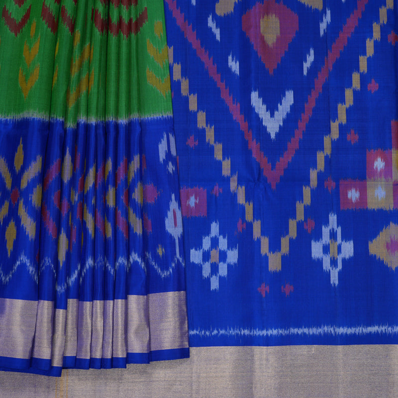 Hayagrivas Meenakshi Green Handloom Ikkat Soft Silk Saree KBF909H2-53