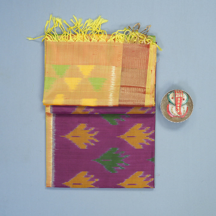Hayagrivas Purple Handloom Ikkat Soft Silk Saree KBF909H2-61