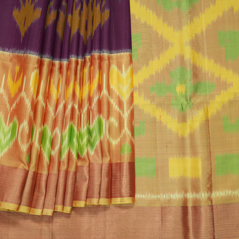 Hayagrivas Purple Handloom Ikkat Soft Silk Saree KBF909H2-61