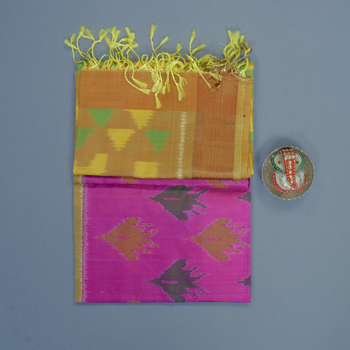 Hayagrivas Magenta Handloom Ikkat Soft Silk Saree KBF909H2-67