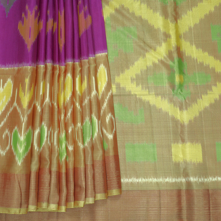 Hayagrivas Magenta Handloom Ikkat Soft Silk Saree KBF909H2-67