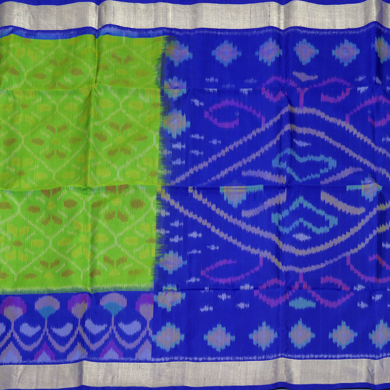 Hayagrivas Parrot Green Handloom Ikkat Soft Silk Saree KBF909H2-70