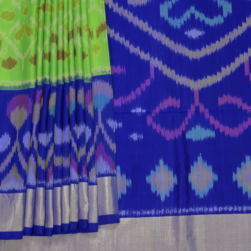 Hayagrivas Parrot Green Handloom Ikkat Soft Silk Saree KBF909H2-70