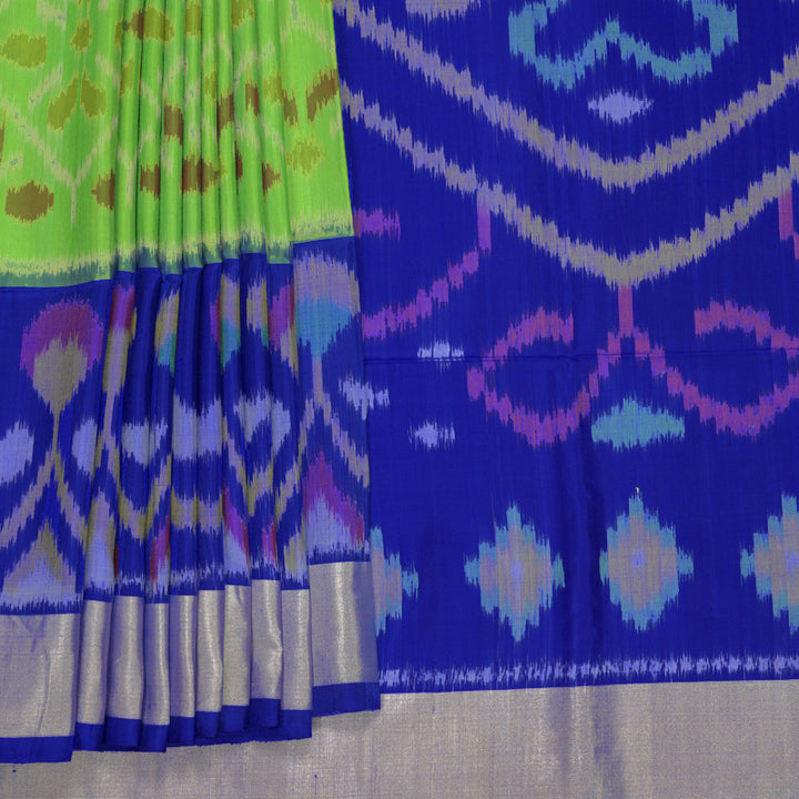 Hayagrivas Parrot Green Handloom Ikkat Soft Silk Saree KBF909H2-70