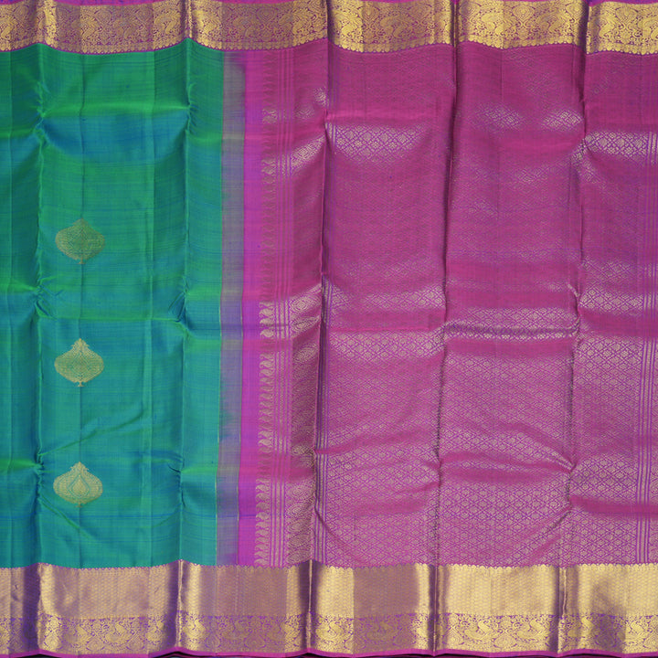 Hayagrivas Handloom Mayilkazhuthu Kanjivaram Silk Saree with Purple Border KBF910H1-19