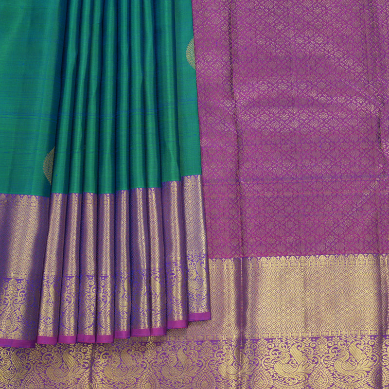 Hayagrivas Handloom Mayilkazhuthu Kanjivaram Silk Saree with Purple Border KBF910H1-19