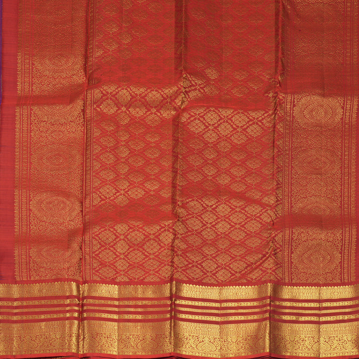 Hayagrivas Handloom Purple Kanjivaram Silk Saree with Red Border KBF910H1-25