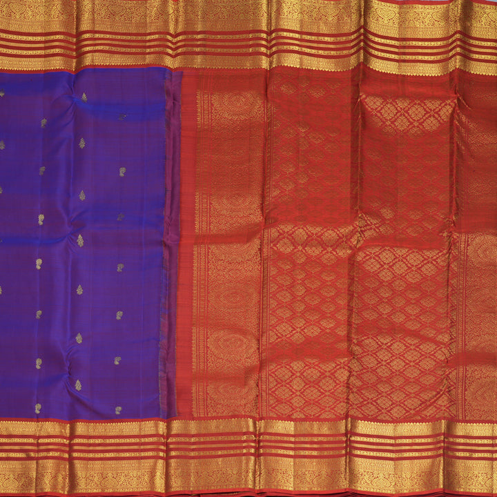 Hayagrivas Handloom Purple Kanjivaram Silk Saree with Red Border KBF910H1-25