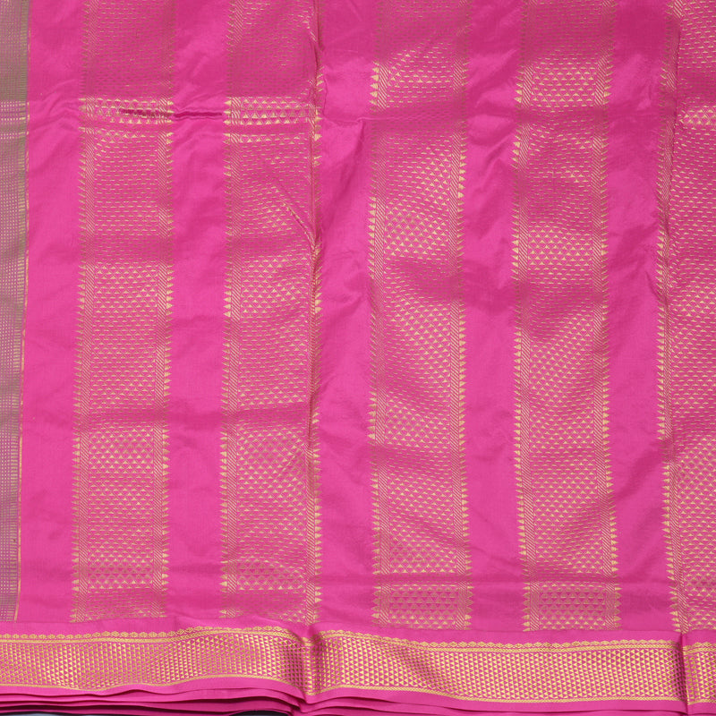 Hayagrivas Handloom Fluorescent Green Ten Yards Silk Saree KBF911H1-1