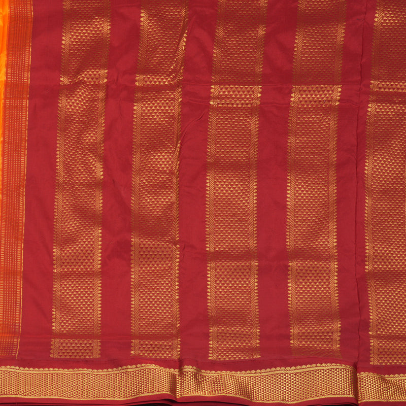 Hayagrivas Handloom Mambazham Orange Ten Yards Silk Saree KBF911H1-5