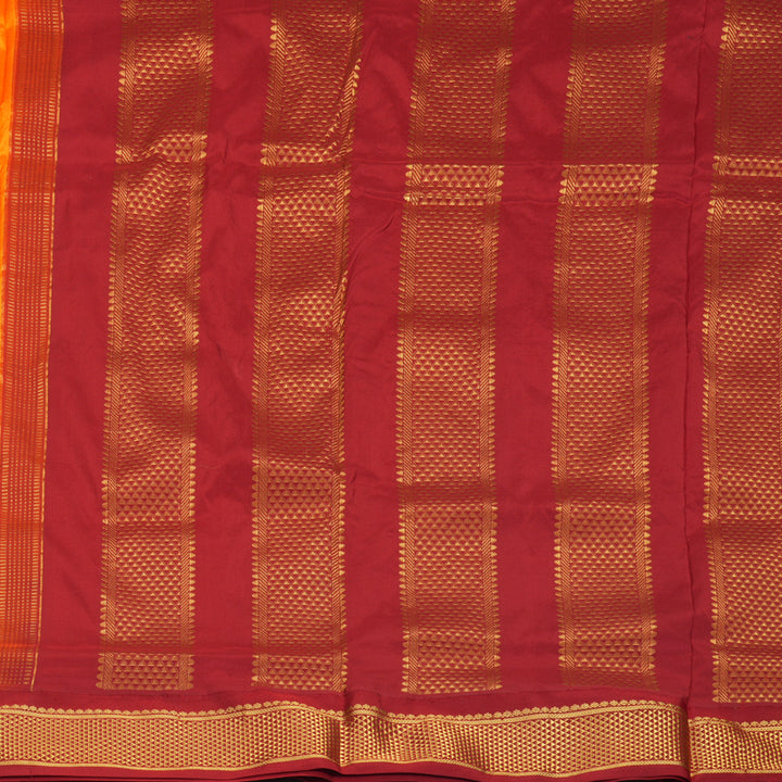 Hayagrivas Handloom Mambazham Orange Ten Yards Silk Saree KBF911H1-5