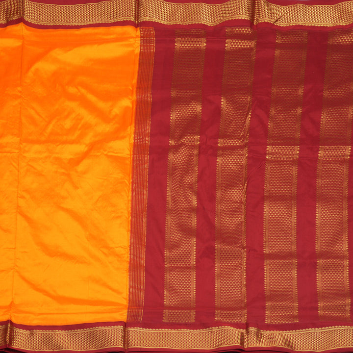 Hayagrivas Handloom Mambazham Orange Ten Yards Silk Saree KBF911H1-5