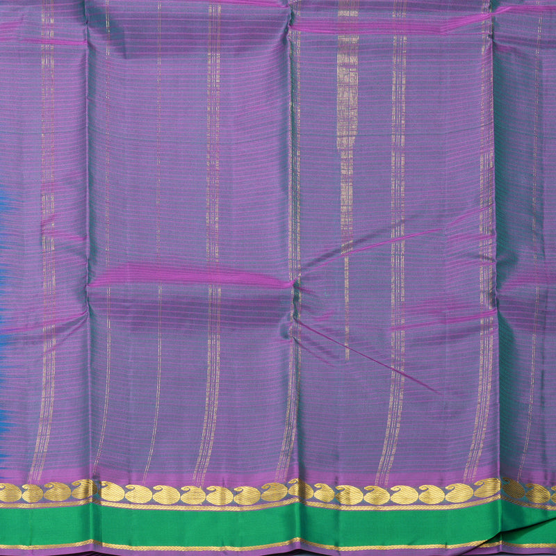 Hayagrivas Handloom Sky Blue Kanjivaram Silk Saree with Green Border KBF912H1-1
