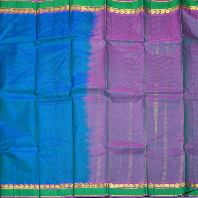 Hayagrivas Handloom Sky Blue Kanjivaram Silk Saree with Green Border KBF912H1-1