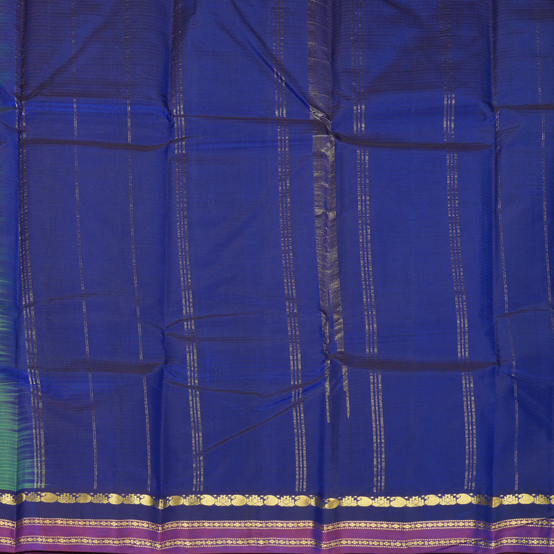 Hayagrivas Handloom Blue-Green Kanjivaram Silk Saree KBF912H1-15