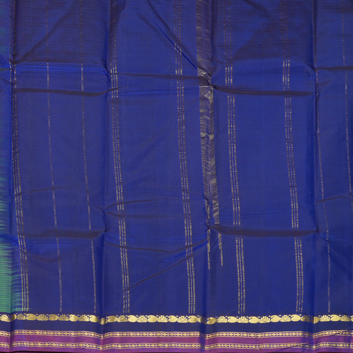 Hayagrivas Handloom Blue-Green Kanjivaram Silk Saree KBF912H1-15