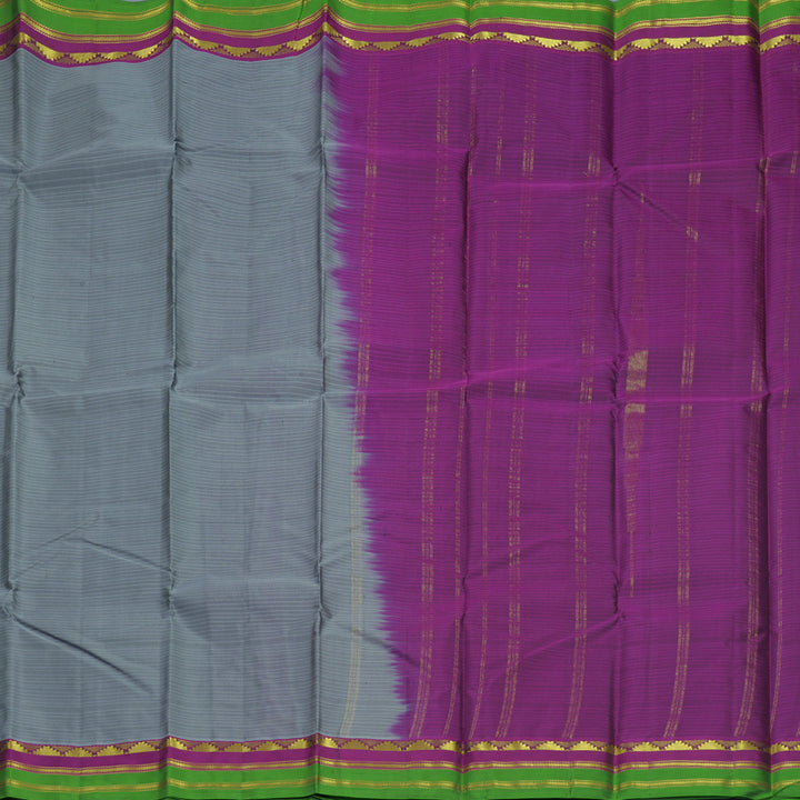 Hayagrivas Handloom Grey Kanjivaram Silk Saree KBF912H1-16