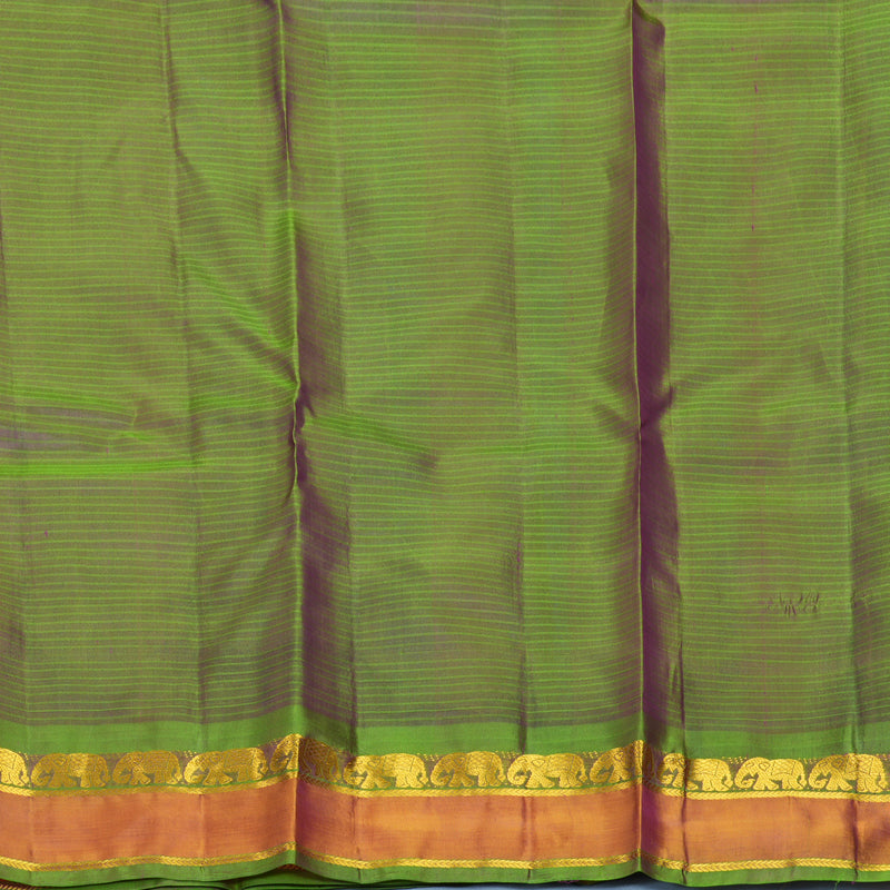 Hayagrivas Handloom Purple Kanjivaram Silk Saree with Orange Border KBF912H1-17