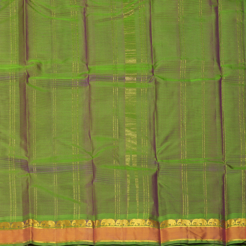 Hayagrivas Handloom Purple Kanjivaram Silk Saree with Orange Border KBF912H1-17